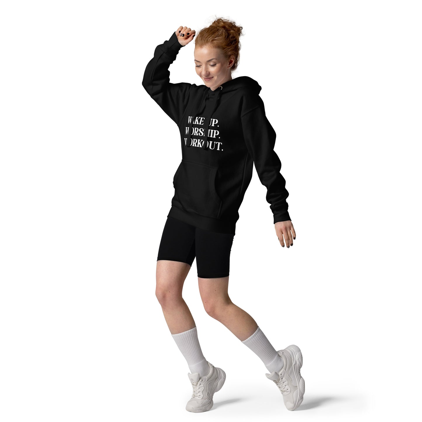 Wake Up. Worship. Workout. Unisex Hoodie